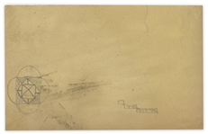 Promotional Flyer From 1936 for a Three Stooges Show at the Bowery in Hamtramck, Michigan -- With Doodle on Verso -- Measures 8.25 x 5.25 -- Closed Tear at Bottom, Overall Very Good